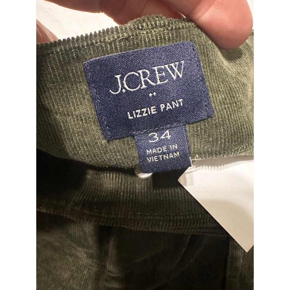 J.Crew Lizzie Wide-Leg Corduroy Patch-Pocket Pant‎ Green Plus Size 34 NEW - Picture 5 of 6